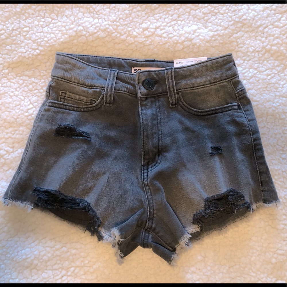 SO super high rise cut off denim shorts